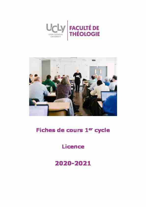 Fiches de cours 1er cycle Licence