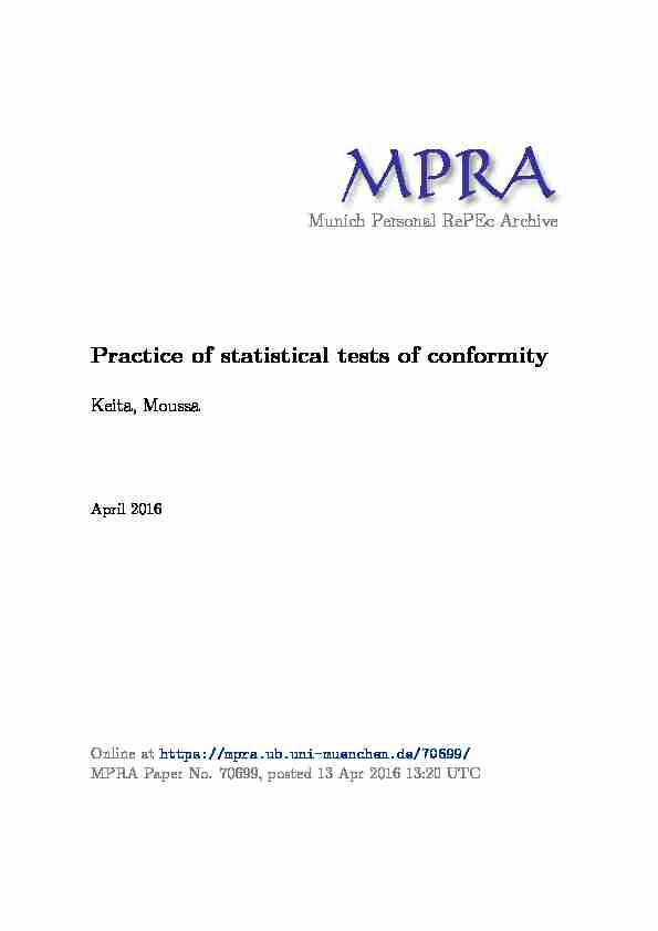 Practice of statistical tests of conformity