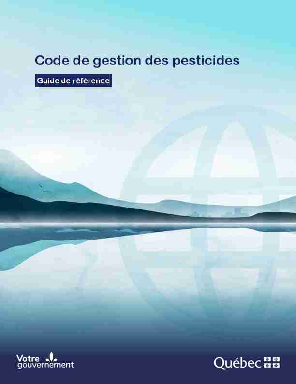 Code de gestion des pesticides – Guide de référence