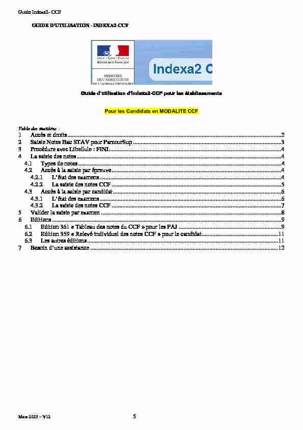 INDEXA2-CCF Guide dutilisation dIndexa2-CCF dans les
