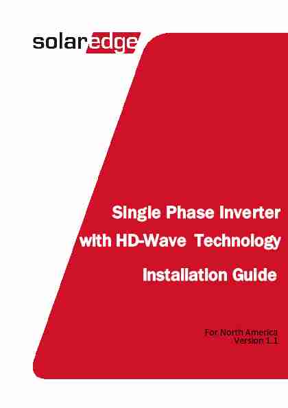 Single Phase Inverter with HD-Wave Technology Installation Guide