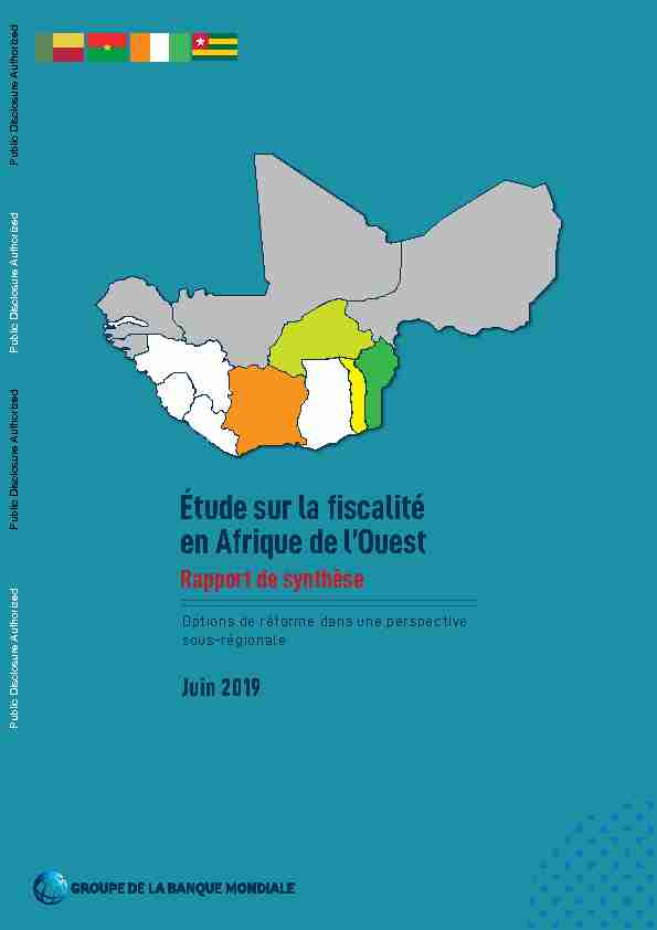 Étude sur la fiscalité en Afrique de lOuest - Rapport de synthèse