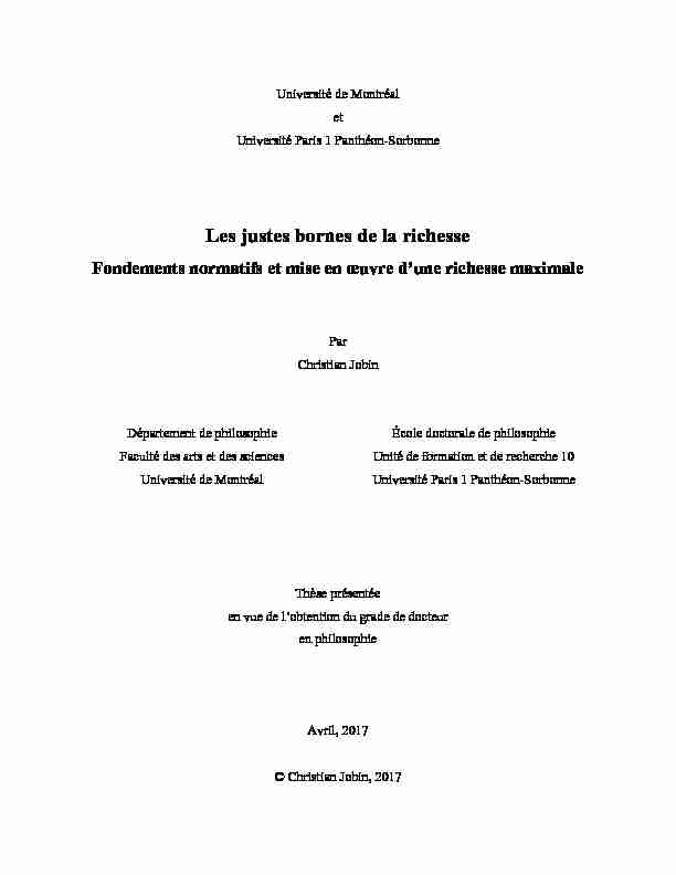 [PDF] Les justes bornes de la richesse - Papyrus