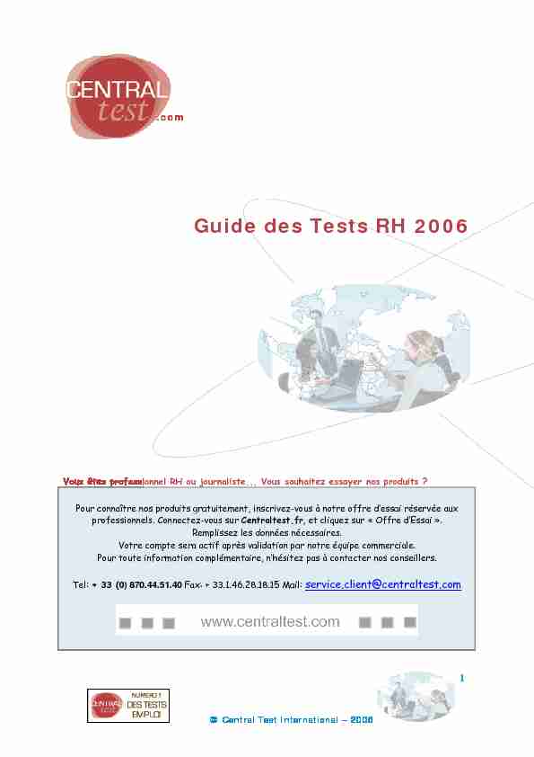 Guide des Tests RH 2006