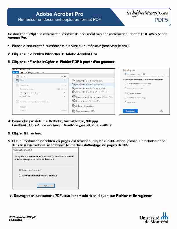 Adobe Acrobat Pro - Numériser un document papier au format PDF