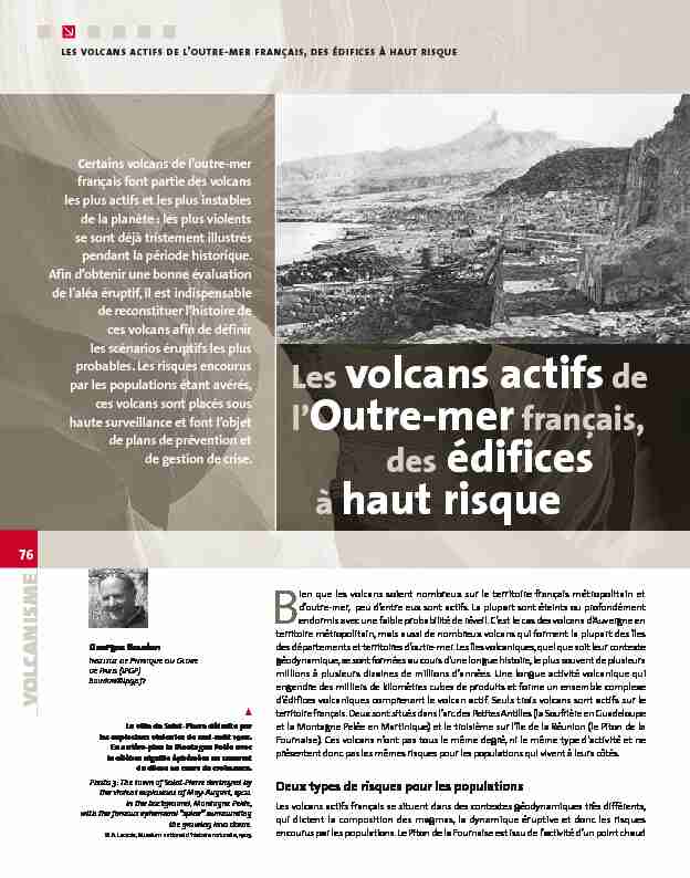 Les volcans actifs de lOutre-mer français des édifices à haut risque