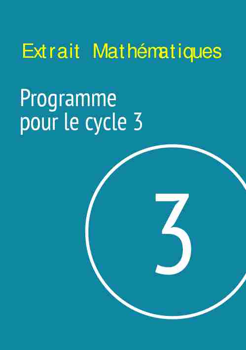 Programme pour le cycle 3