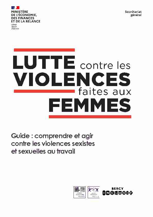 [PDF] Guide : comprendre et agir contre les violences sexistes et sexuelles