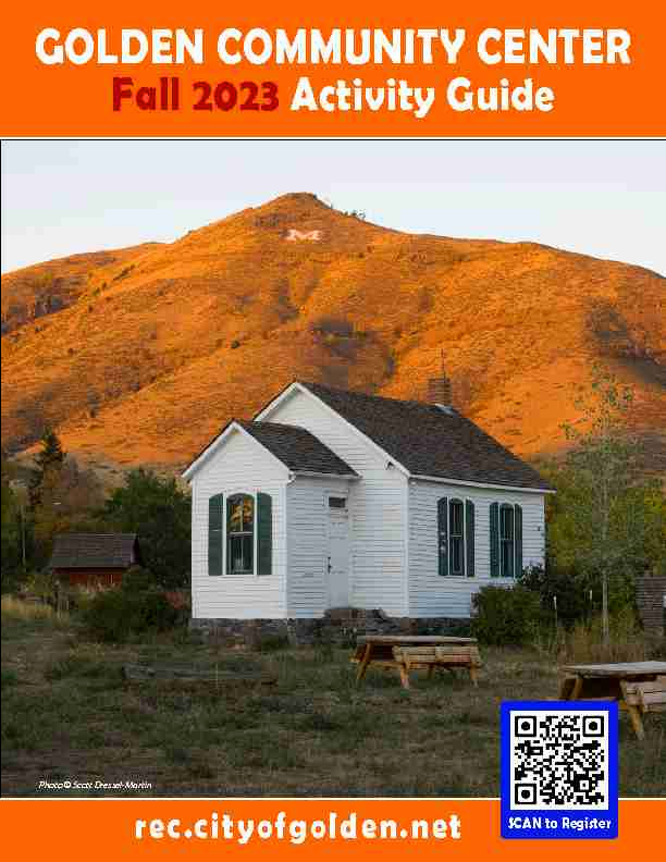 Golden Community Center Fall 2022 Activity Guide