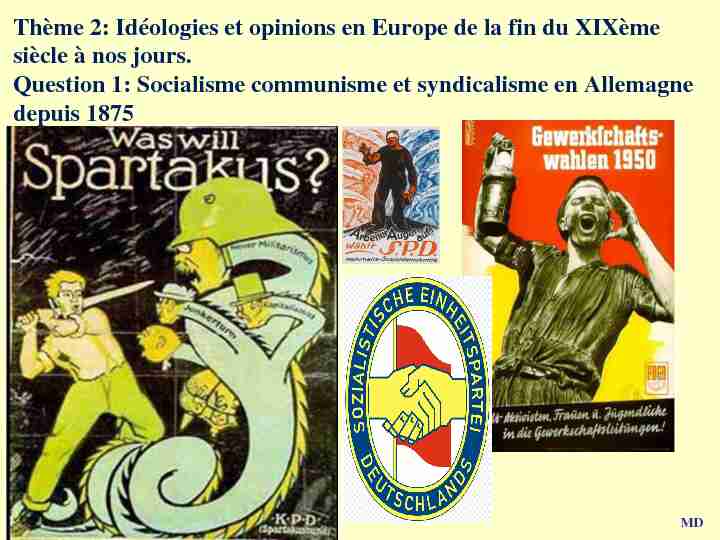 Socialisme et mouvement ouvrier Socialisme communisme et