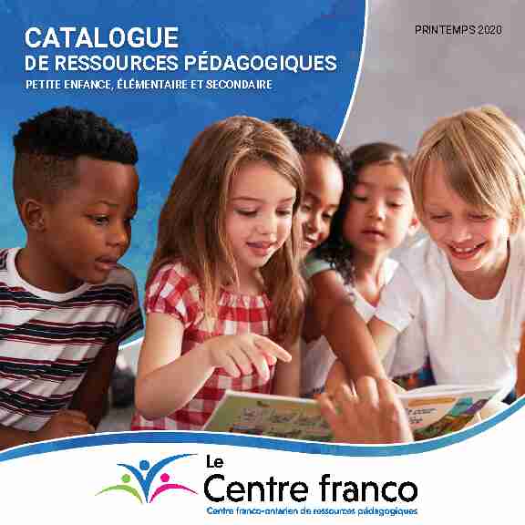 Catalogue des ressources pédagogiques du Centre franco