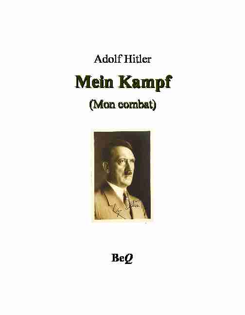 Mein Kampf - (Mon combat)
