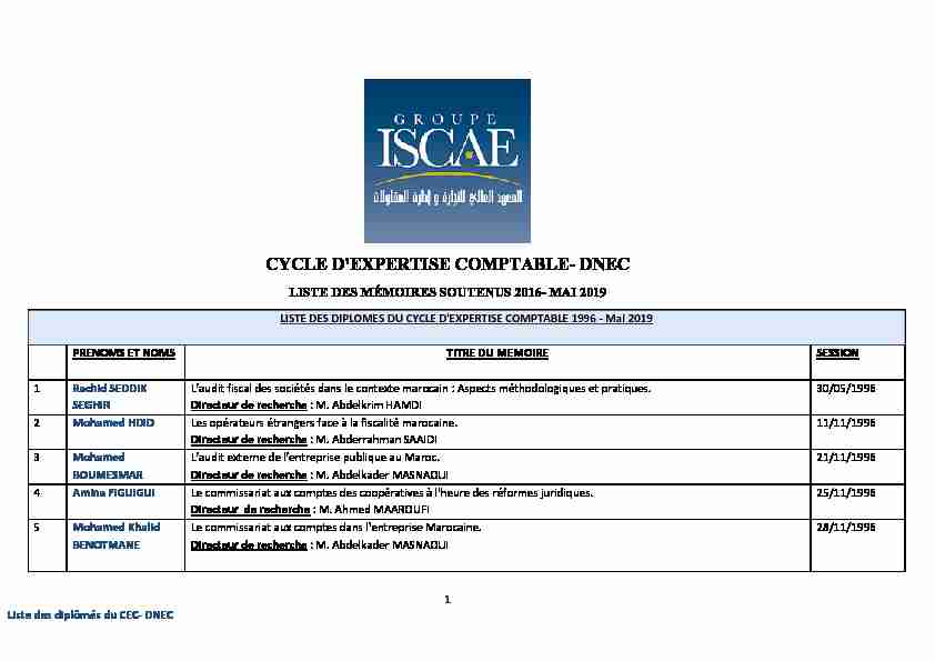 CYCLE DEXPERTISE COMPTABLE- DNEC