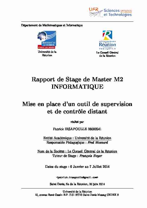 [PDF] Rapport de Stage de Master M2 INFORMATIQUE Mise en  - LIM