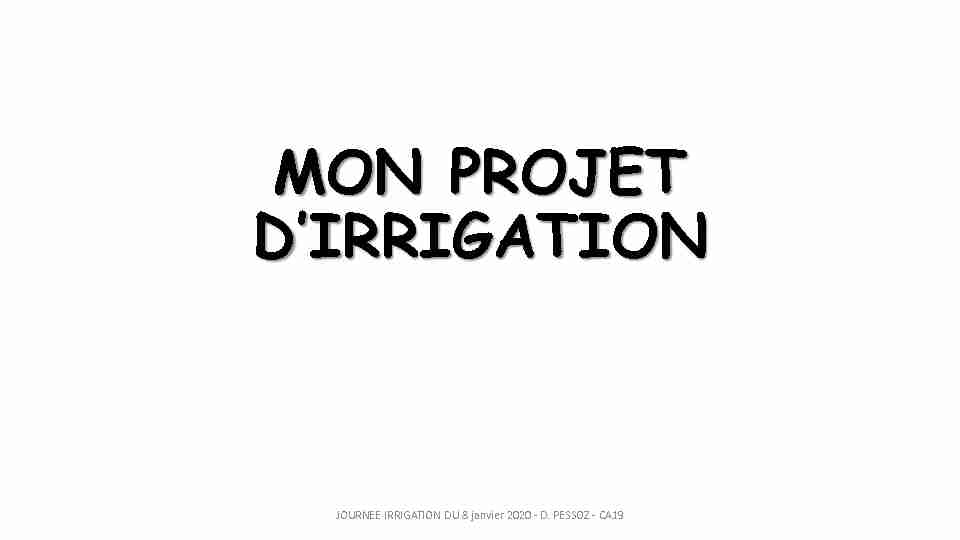 mon projet dirrigation