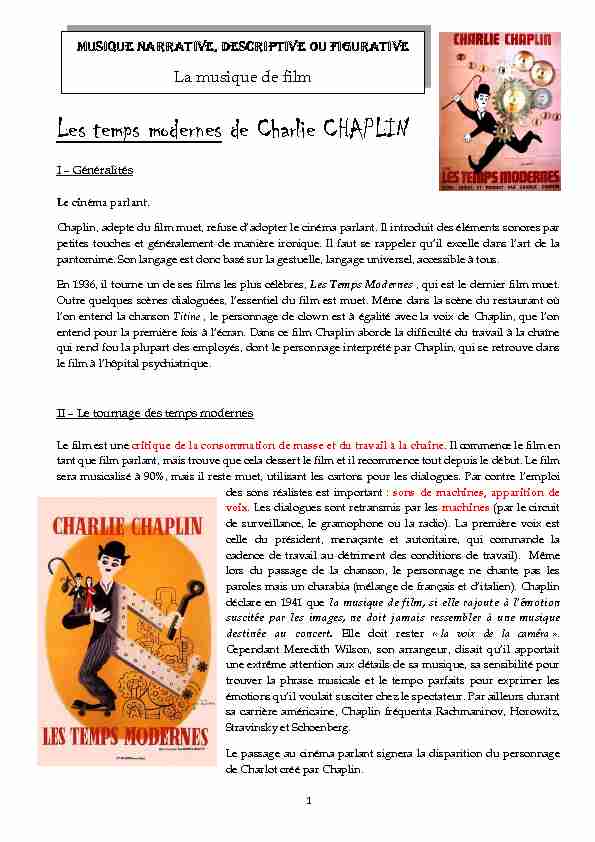 [PDF] Les temps modernes de Charlie CHAPLIN