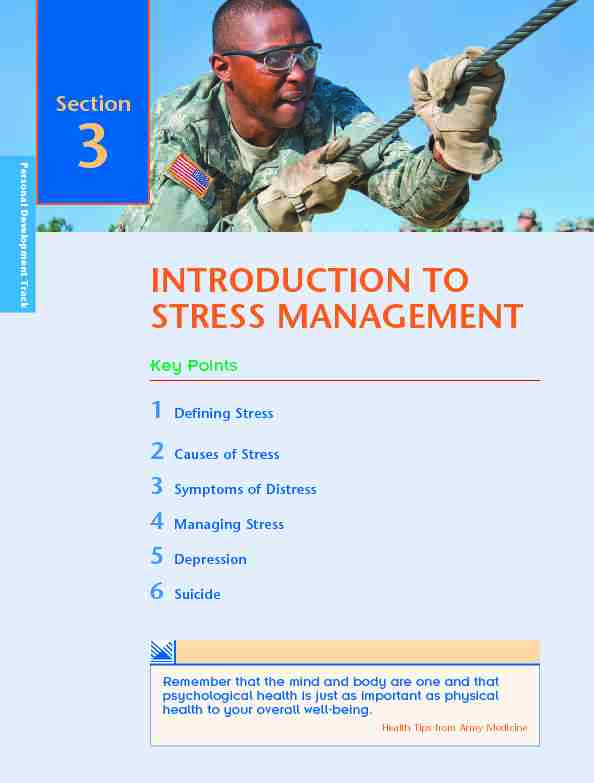 INTRODUCTION TO STRESS MANAGEMENT