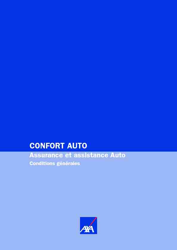 AXA Belgium - conditions générales - confort auto - assurance auto