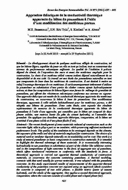[PDF] Approches théoriques de la conductivité thermique  - CDER