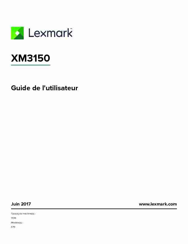 XM3150 - Guide de lutilisateur