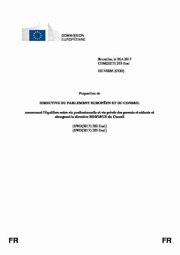 COMMISSION EUROPÉENNE Bruxelles le 26.4.2017 COM(2017