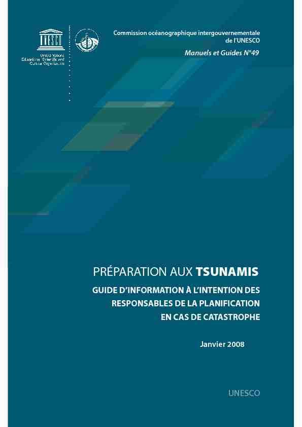 Préparation aux tsunamis: Guide dinformation à lintention des