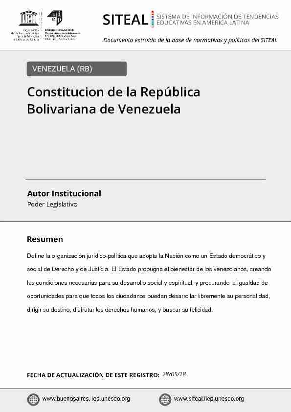 Constitucion de la República Bolivariana de Venezuela