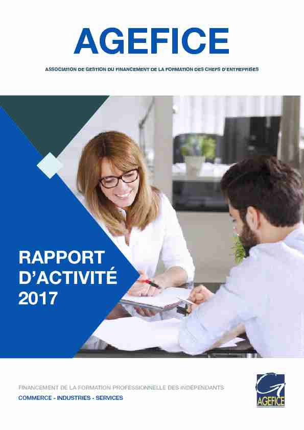 agefice - rapport dactivité 2017