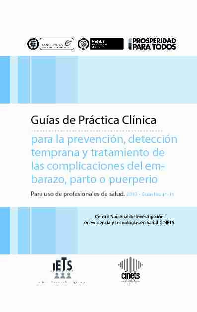 [PDF] Guías de Práctica Clínica - Ministerio de Salud