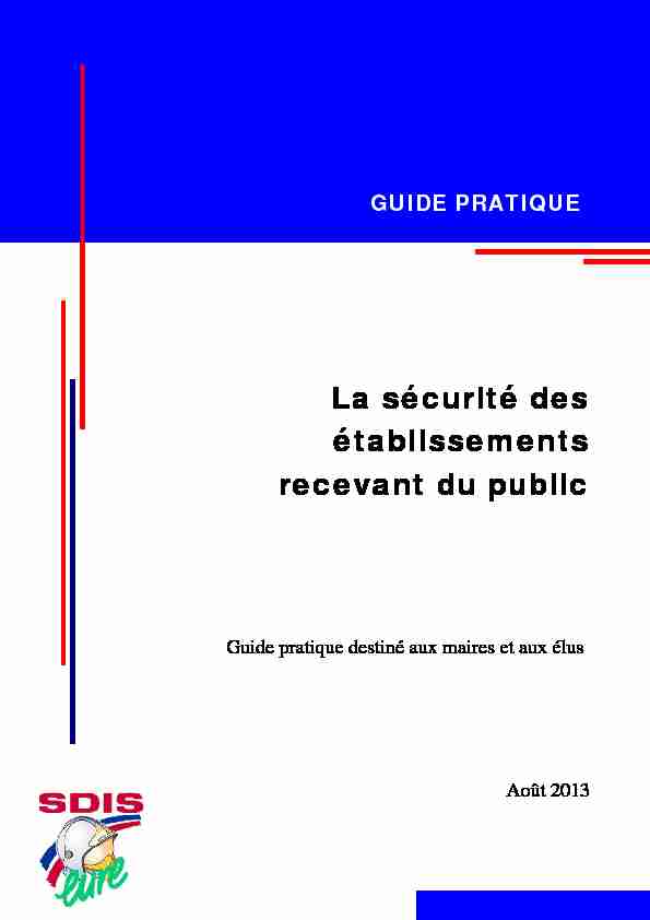 [PDF] La sécurité des établissements recevant du public - Préfecture de l