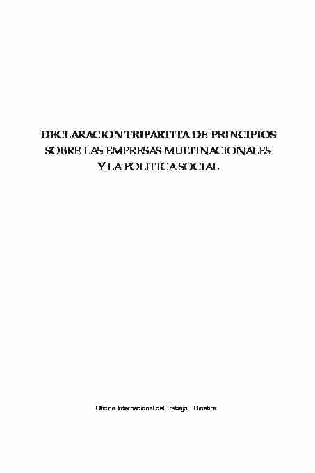 DECLARACION TRIPARTITA DE PRINCIPIOS SOBRE LAS
