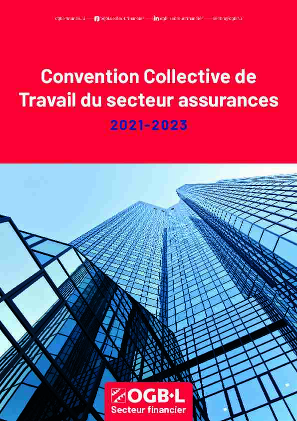 Convention Collective de Travail du secteur assurances
