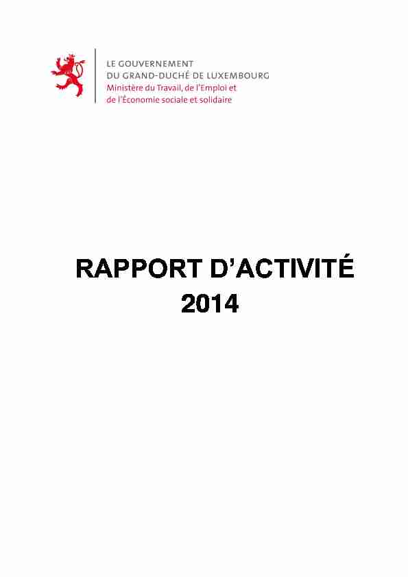 RAPPORT DACTIVITÉ 2014