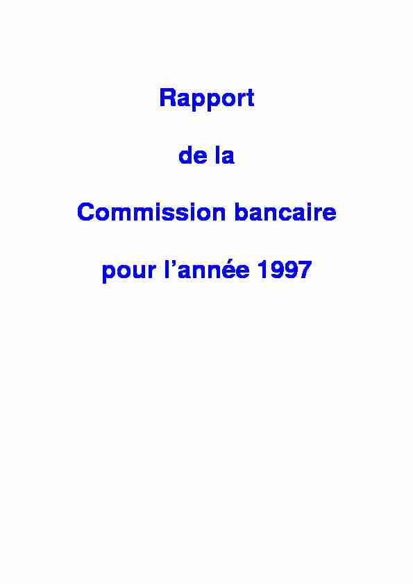Rapport annuel de la Commission bancaire 1997