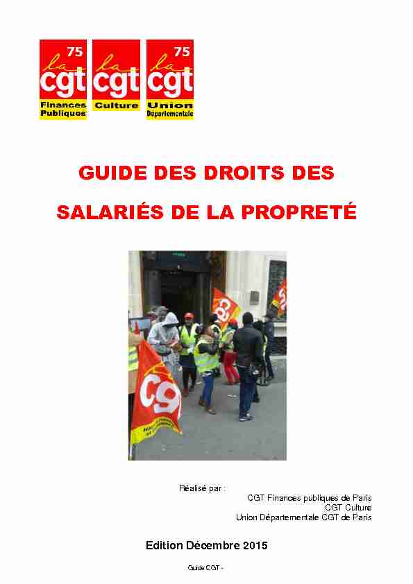 [PDF] GUIDE DES DROITS DES SALARIÉS DE LA  - la CGT Culture