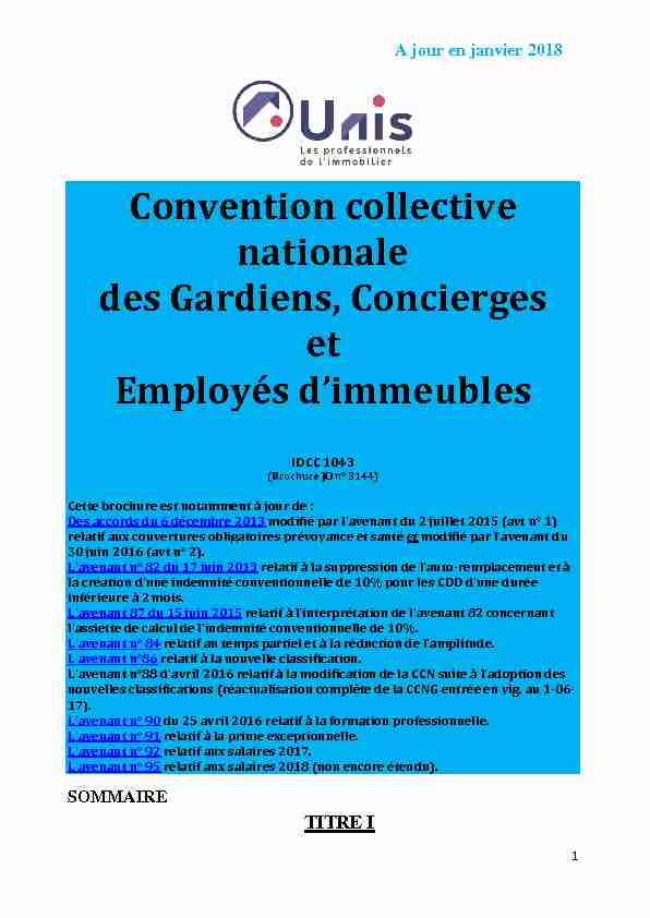 Convention collective nationale des gardiens concierges et