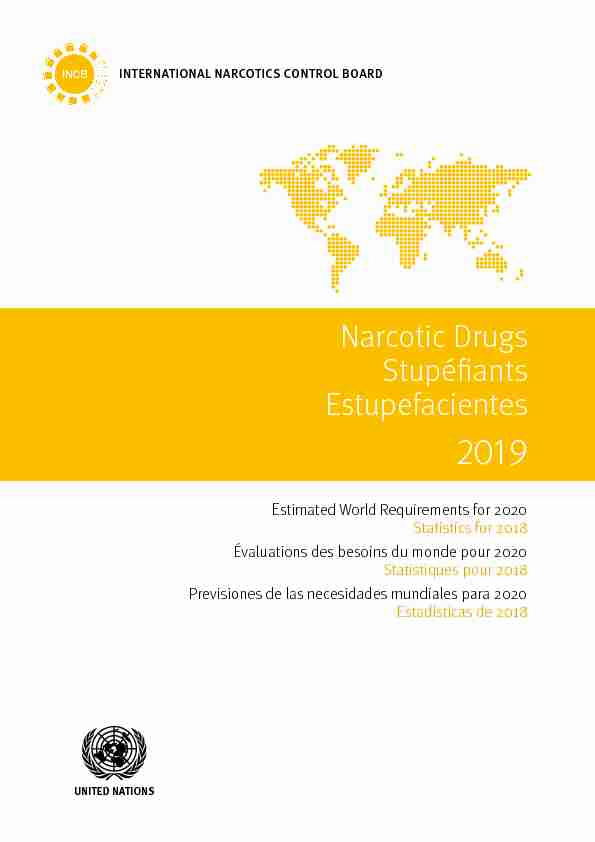 Narcotic Drugs — Estimated World Requirements for 2020