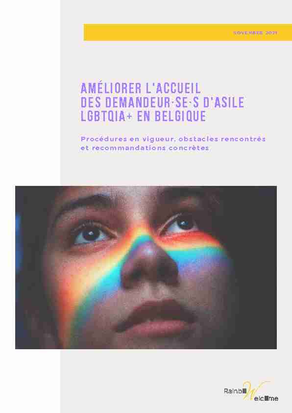 Améliorer laccueil des demandeur·se·s dasile LGBTQIA  en Belgique
