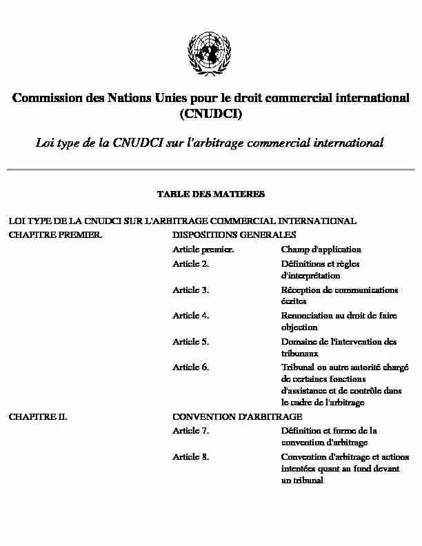 Commission des Nations Unies pour le droit commercial