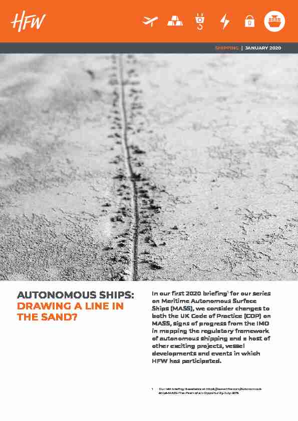 AUTONOMOUS SHIPS: DRAWING A LINE IN THE SAND?