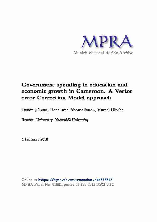 Government spending in education and economic growth in