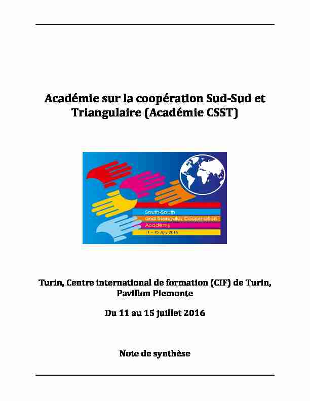 Académie sur la coopération Sud-Sud et Triangulaire (Académie