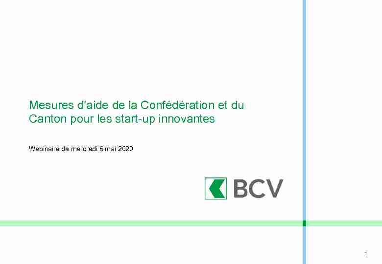 [PDF] Mesures daide de la Confédération et du Canton pour les start-up