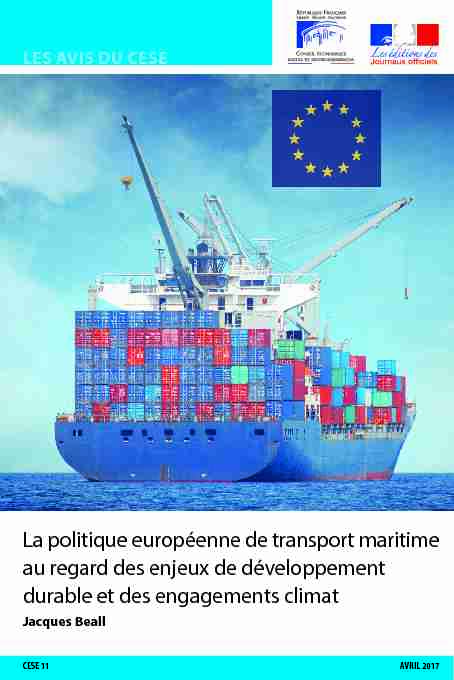 La politique européenne de transport maritime au regard des enjeux