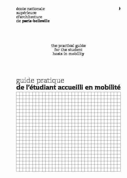 [PDF] guide pratique de létudiant accueilli en mobilité