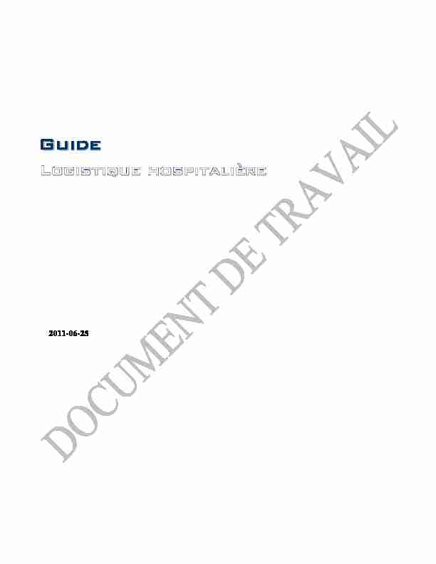Guide logistique hospitalière - Répertoire des guides de