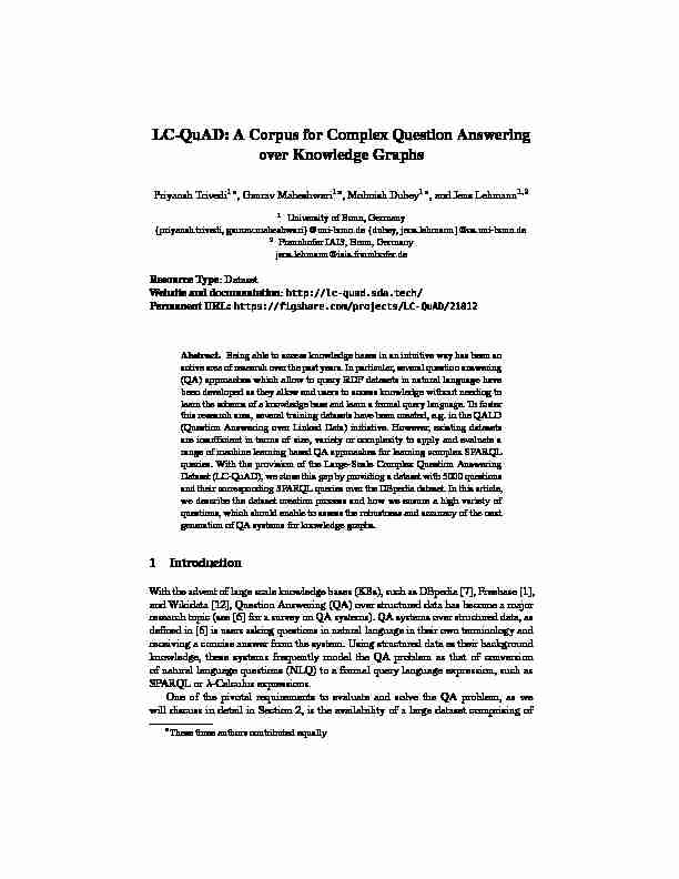 LC-QuAD: A Corpus for Complex Question Answering over