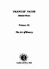 Frances A. Yates - The Art of Memory