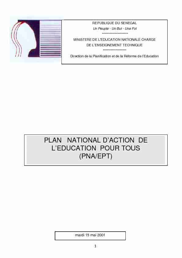 PLAN NATIONAL DACTION DE LEDUCATION POUR TOUS (PNA