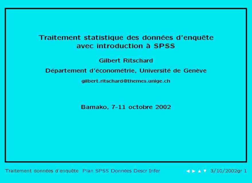 [PDF] Traitement statistique des données denquête avec introduction `a